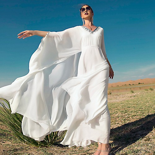 Maxi abito donna musulmano Abaya islamico moda Dubai abito caftano festa nuovo - Foto 127 di 185