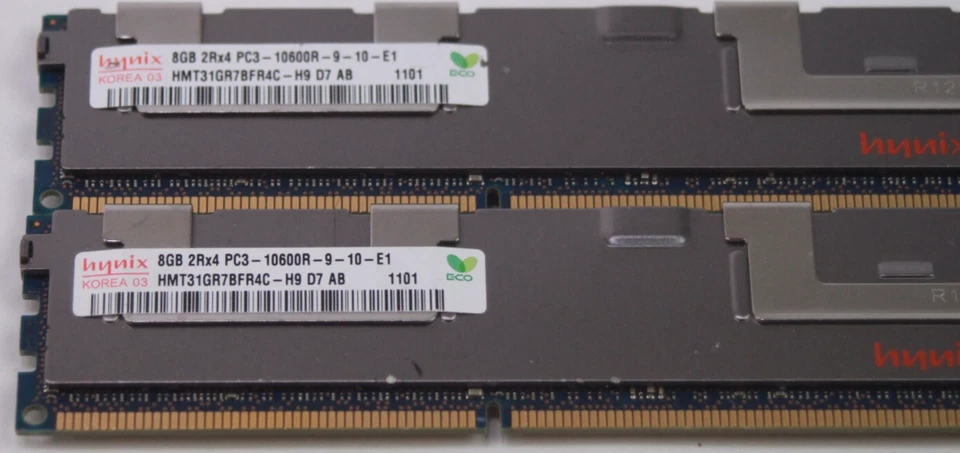 32GB (4x8GB) Hynix 2Rx4 PC3-10600R DDR3-1333MHz Reg ECC HMT31GR7BFR4C-H9 - Image 2 of 2