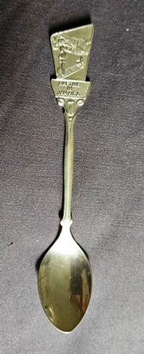 VINTAGE EDELSTAHL 4,5" SAMMLERSTÜCK SOUVENIRLÖFFEL - JAMAIKA MIT RAFTING - Bild 2 von 3