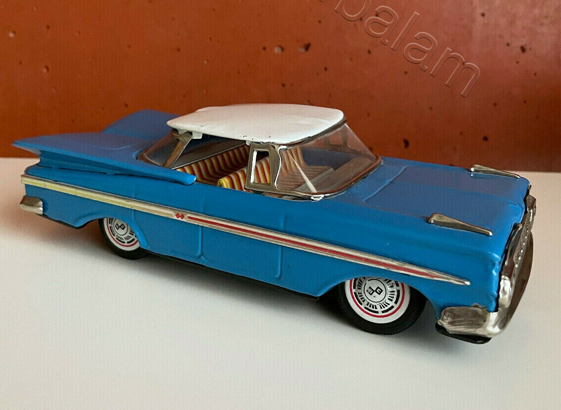 Japanese ATC Chevrolet blue Impala 1959 Car Tin Toy Friction Japanese ATC Chevrolet blue Impala 1959 Car Tin Toy Friction