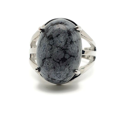 Ring Oval Gemstone Natural Crystal Boho Chakra Cocktail Adjustable Silver Plated - Picture 221 of 330