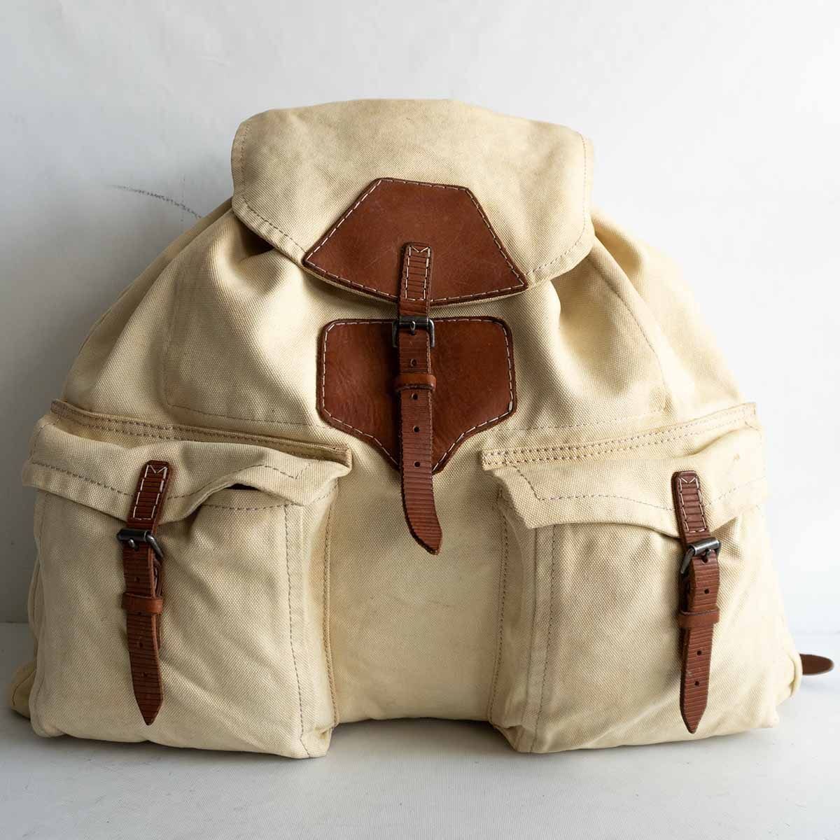 RRL Canvas Leather Backpack Bag Double RL Canvas Leather RRL Canvas Leather Backpack Bag Double RL Canvas Leather