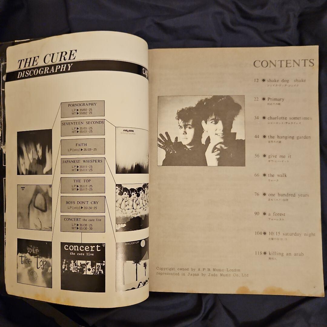 THE CURE CONCERT THE CURE LIVE JAPAN BAND SCORE BOOK GUITAR TAB