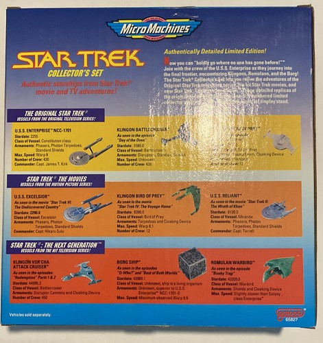 Micro Machines Star Trek Nave Espacial Coleccionista Set 1993 Galoob Edición Limitada B44 - Imagen 2 de 3