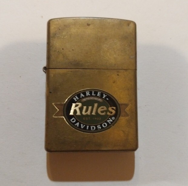 ZIPPO LIGHTER 1999 HARLEY DAVIDSON RULES BRASS COLORED VTG USA eBay