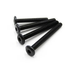 M3 M4 M5 M6 M8 Black Steel Furniture Connector Bolts Hex FLAT HEAD Allen Screws
