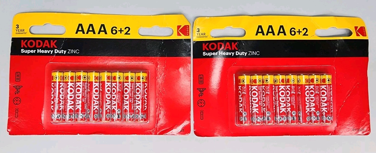 2 Packs Of 8 Kodak Super Heavy-Duty Zinc AAA Batteries