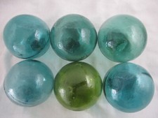 6 VINTAGE  Japanese Orange Peel Texture Glass Floats  Alaska BeachCombed