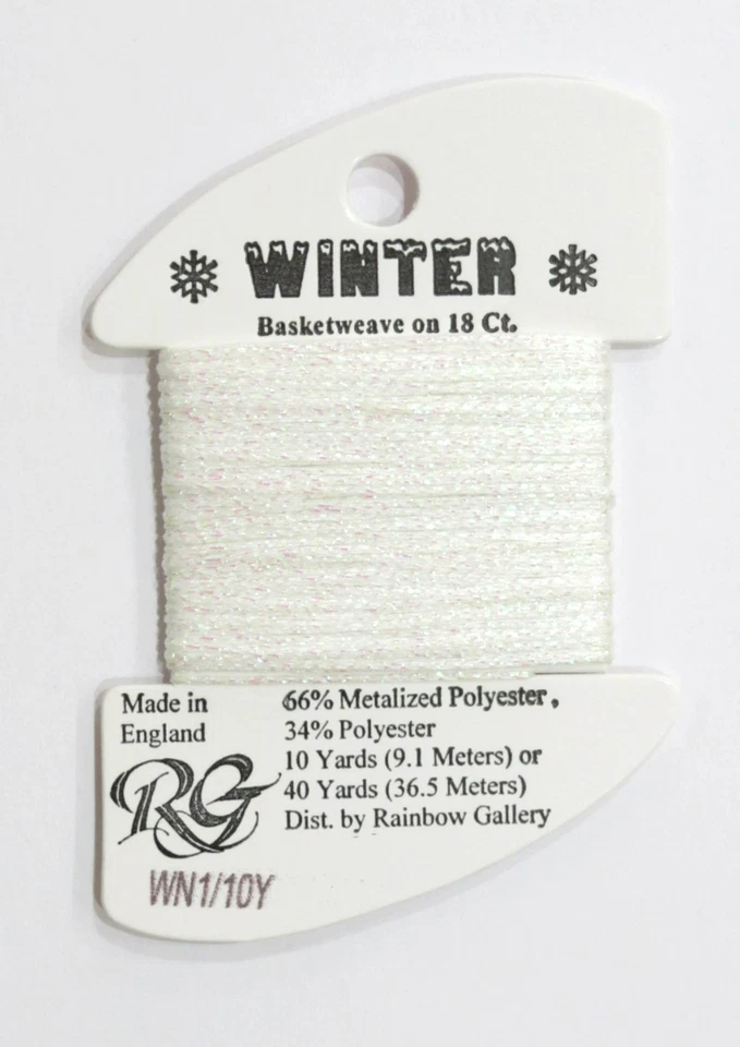 Rainbow Gallery Winter White Metallic White Pearl Needlepoint / Cross stitch