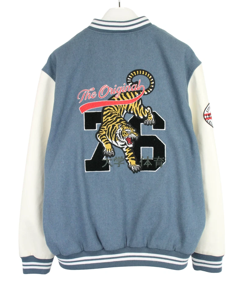 Mcneal Chaqueta Hombre 2XL Beisbol-Estilo Azul Logo Snaps Bomber Bolsillos Forro - Imagen 2 de 4