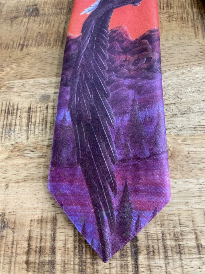 Corbata roja Ralph Marlin Harley Davidson para hombre motocicleta águila de colección '87 Foto 4 de 4