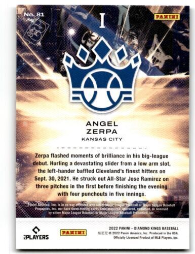 2022 Panini Diamond Kings Level 1 #81 Angel Zerpa RC (Royals)