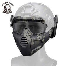 Taktische Halbfask Maske Goggle Set Airsoft Schutzmaske f&uuml;r SF Schnelle Helm