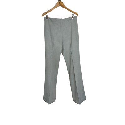 Etcetera Trousers Women's 10 High Rised Lined Wide Leg Cuffed Gray Money Preppy