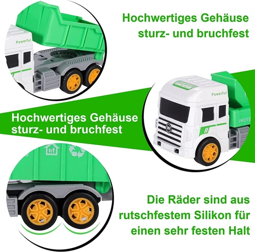 4 Stück Kinder Spielzeug Auto Geschenk Rückzug Technik Feuerwehr LKW Sanitärfahrzeug - Bild 20 von 29