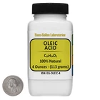 Oleic Acid [C18H34O2] 100% Pure GP Grade Liquid in 4 Oz in a Plastic Bottle USA