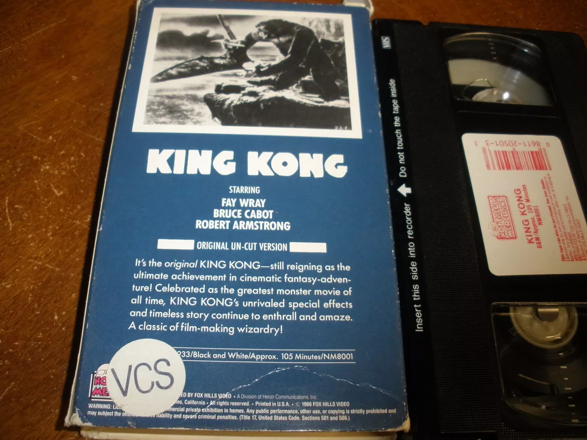 King Kong, the original uncut version, 1933, B&W, VHS Nostalgia  Merchant 86112050133