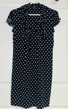 Just Taylor Dress Size 2 Black White Polka Dot Sheath Cap Sleeve Knee Length