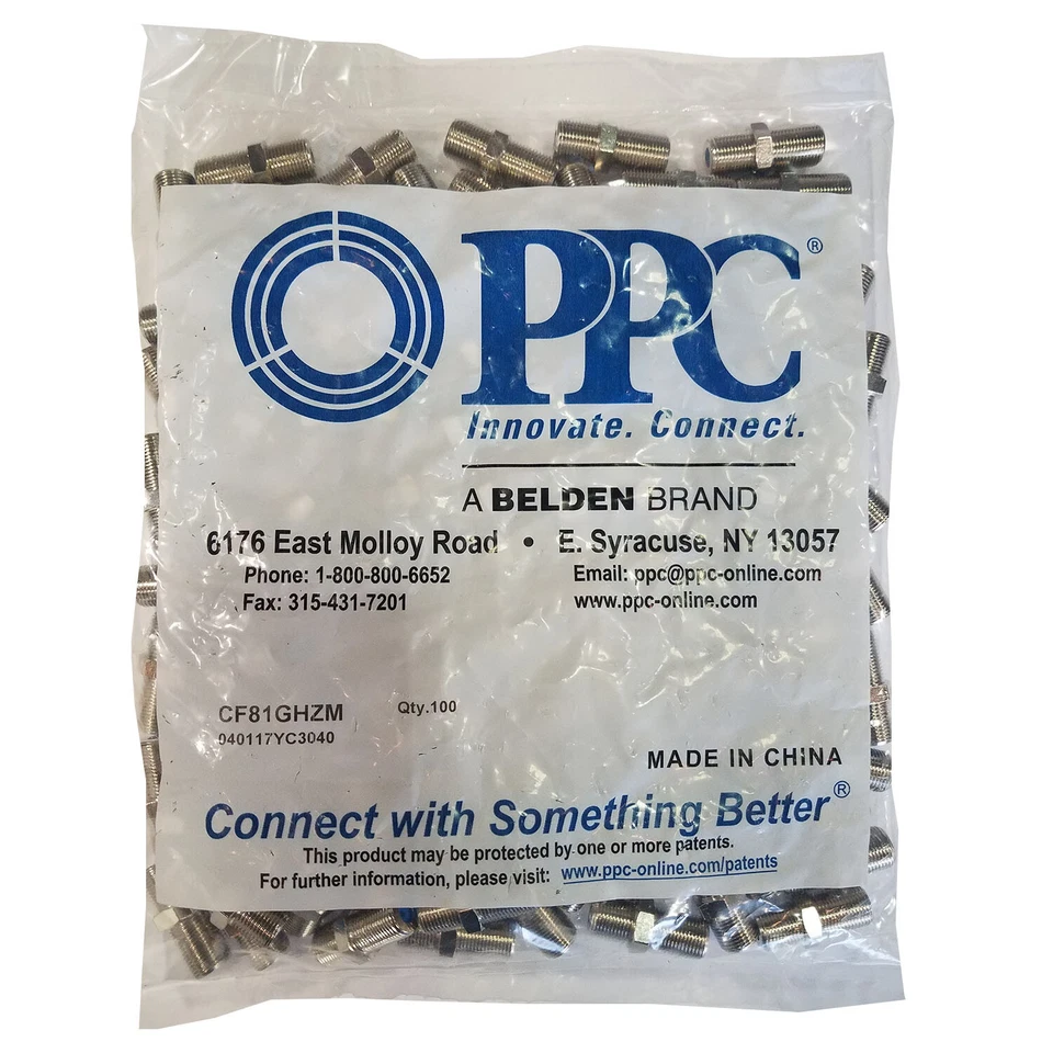 New 100 PPC F81 Barrel RG6 Female Slice Coax Cable Connector 3GHz (CF81GHZM) - Image 3 of 4