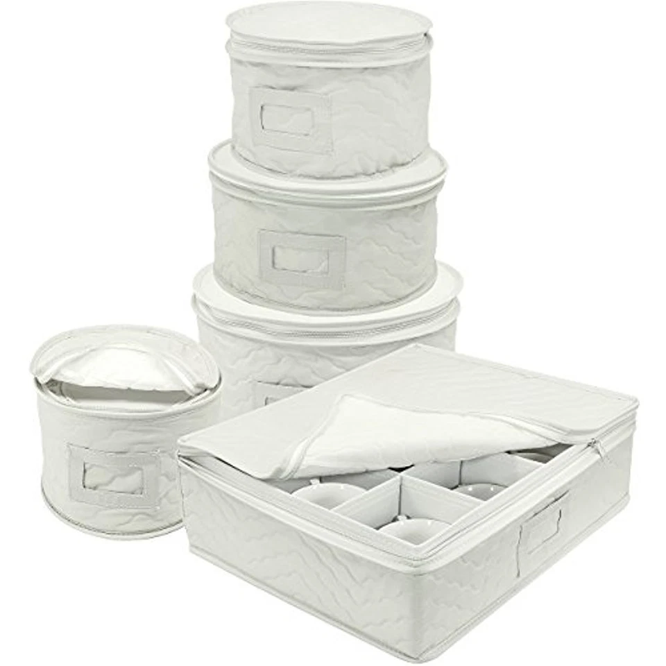 Sorbus Dinnerware Storage 5-Piece Set Service for 12-Fine China Case Protection