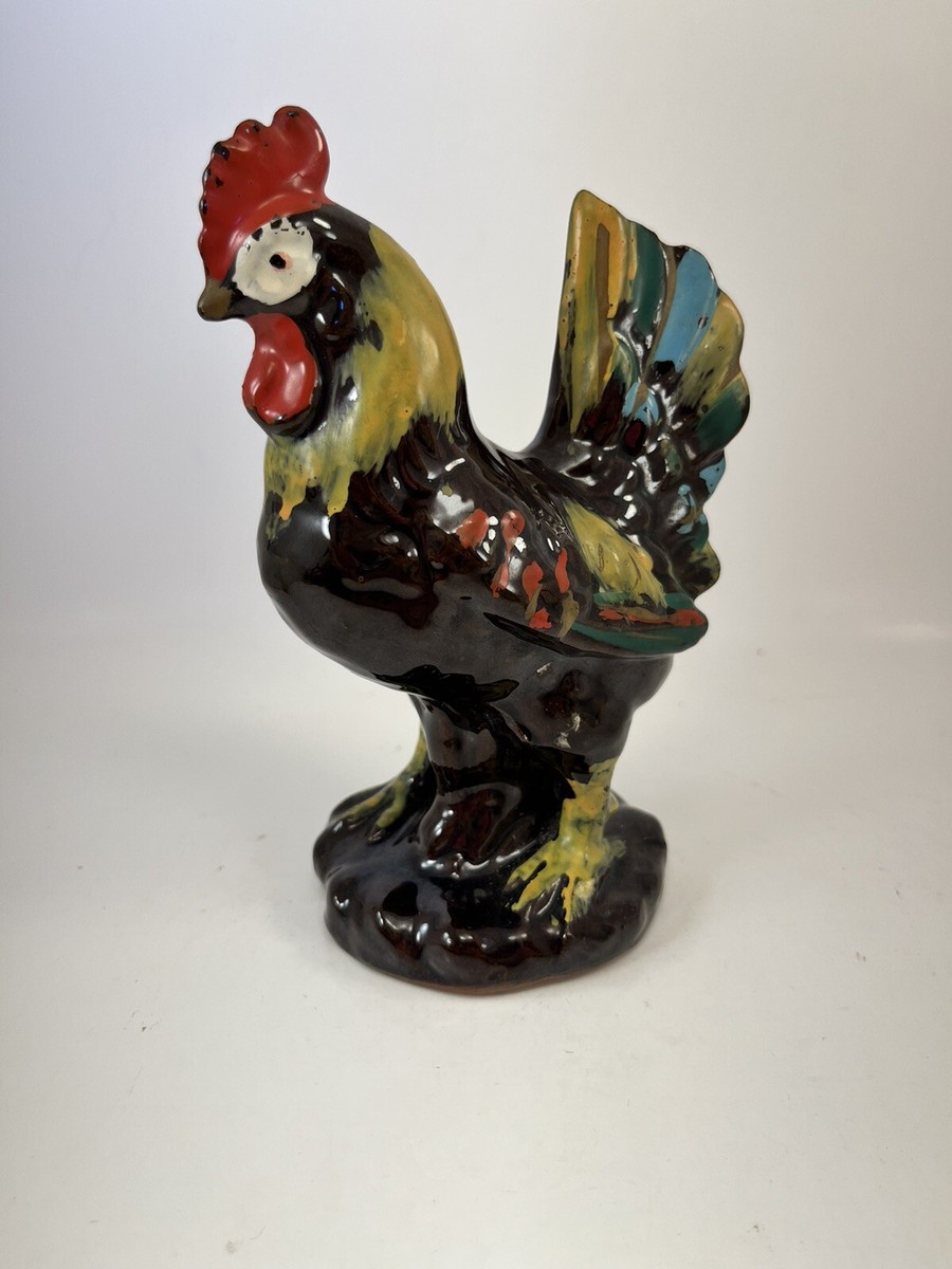 VINTAGE ROOSTER REDWARE VINTAGE JAPAN FIGURINE 6.25” COLORFUL | eBay
