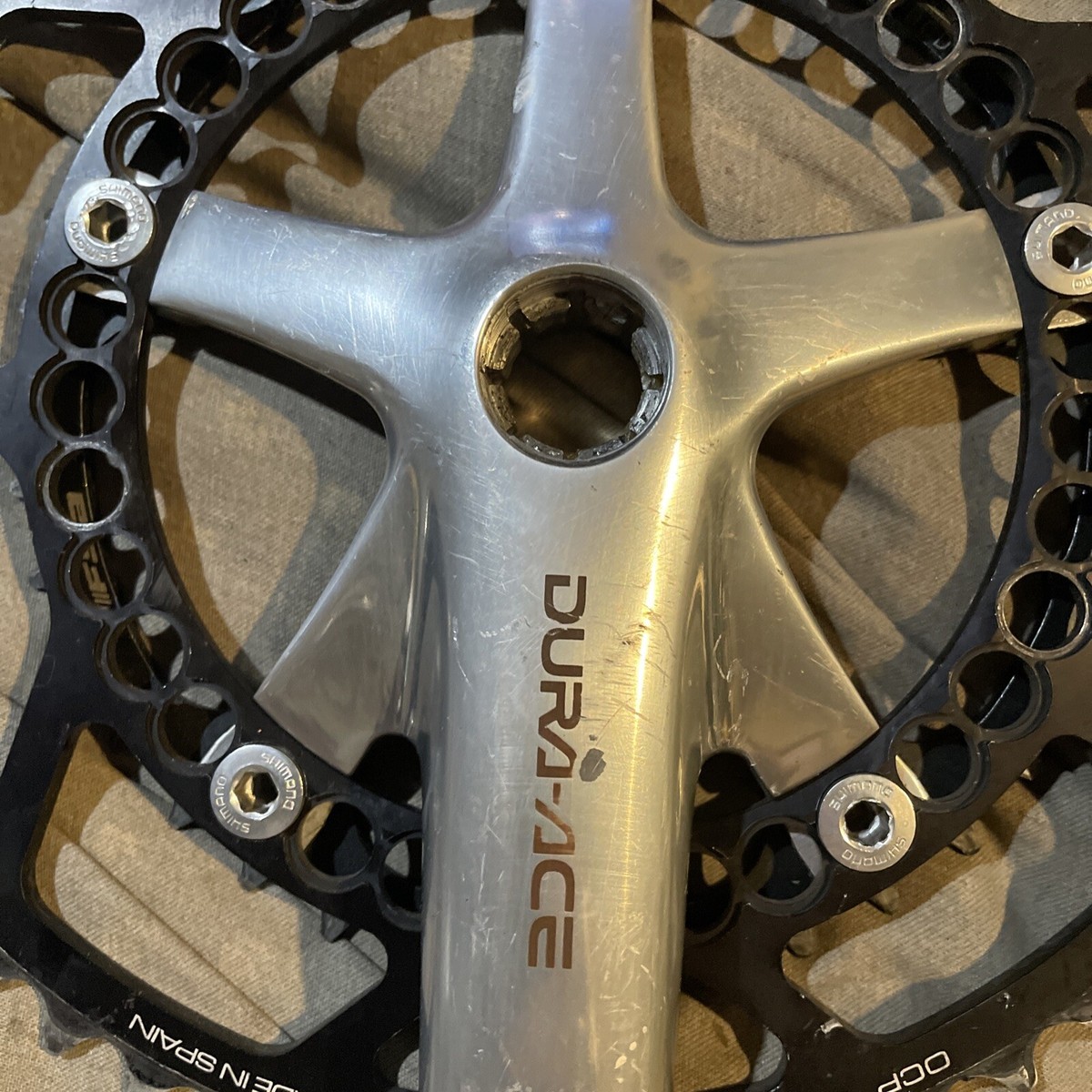 デュラエース7700新品クランク52-39 172.5 Shimano Dura Ace 7700 Crankset 172.5 Rotor Chainrings 52-39