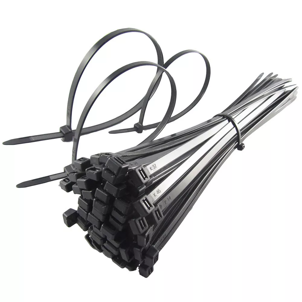 Cable Ties 300mm x 4.8mm Black Cable Plastic Tie Wraps Zip Strong PACK OF  100