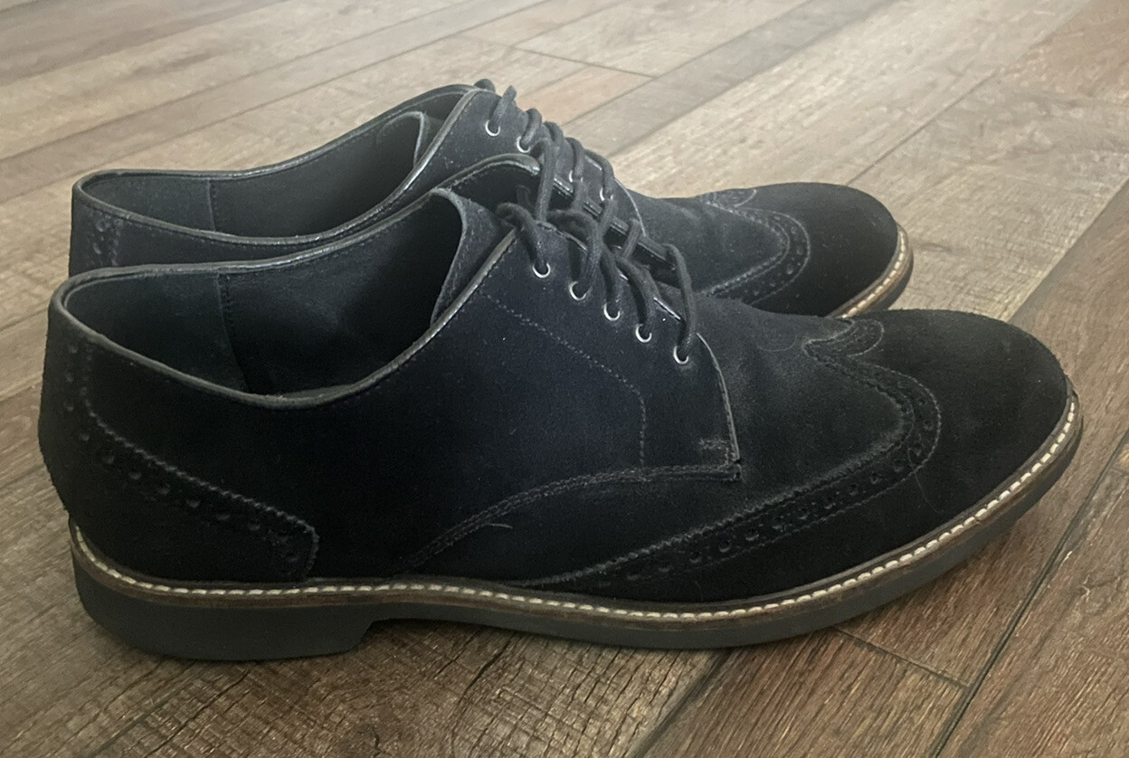 SAOLA Scarpe eleganti Cole Haan uomo 11 5 M nere Franklin Oxford a coda di rondine scamosciate C11429