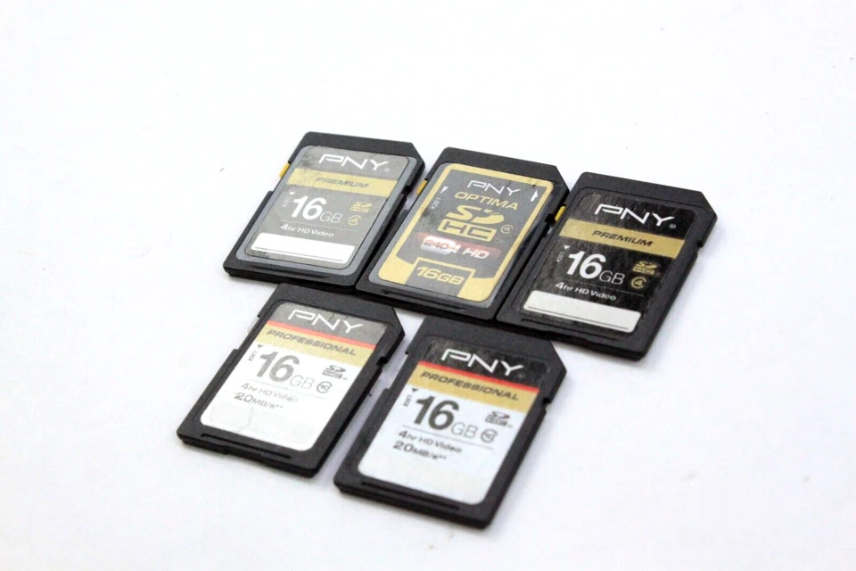 Lot of 5 PNY 16GB SD Memory Cards Working - Image 3 of 4