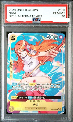 PSA 10 One Piece Card Nami OP08-106 SR Parallel Rare PSA 10 One Piece Card Nami OP08-106 SR Parallel Rare