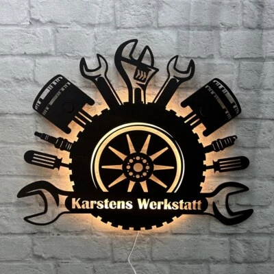 WOODFRIENDS Geschenk für KFZ Meister Werkstattmitarbeiter Wanddeko Autowerkstatt Mechaniker