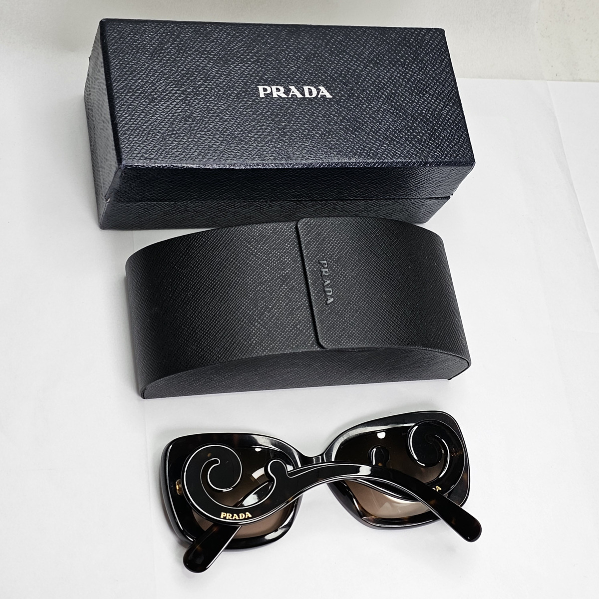 Prada Sunglasses Baroque Swirl Brown Square PR27OS SPR 27O Prada Sunglasses Baroque Swirl Brown Square PR27OS SPR 27O