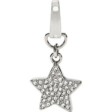 NEW FOSSIL SILVER TONE PAVE, GLITZ,CRYSTAL STAR CHARM,PENDANT -JF01544040