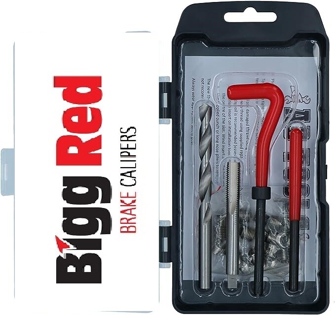 Laser 5037 Brake Caliper Guide Thread Repair Kit - Titanium Coated Drill & Tap, Includes Inserts