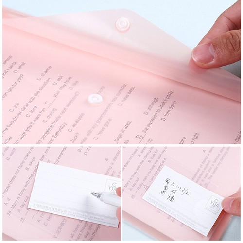 10PC A4 Plastic Files Bag Large Capacity Buckle Office Documents Envelope Folder - Picture 12 of 24