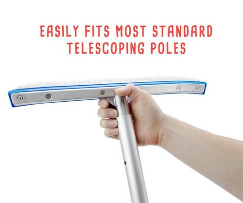 Heavy Duty 18" Strong Aluminium Swimming Pool Cleaning Brush Wall,Tiles & Floors - Picture 7 of 13