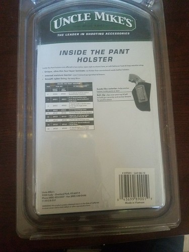 Uncle Mike's Black Inside The Pocket Size 0 Holster #8900-1 For Size 0. Fits 2”- - Picture 5 of 6