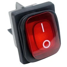 Zing Ear ZE-235-2 Waterproof Rocker Switch on off Red Lighted DPST 4 Prongs Term