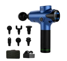 NHT Massage Gun with Six Attachments and Carrying Case - Blue