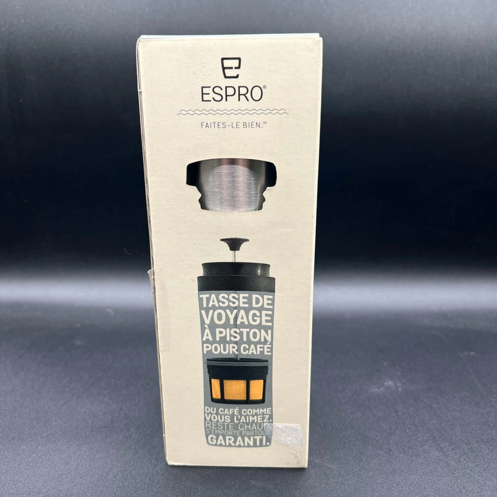 Espro Coffee Travel Press- Brews 10 oz Brushed Stainless Steel- New