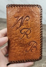   VintageBrown/Leather I.D. Police Badge Holder/Wallet With Intials  Lotus    
