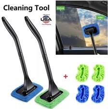 6× Window Windshield Cleaning Tool Microfiber Car Wiper Cleaner Glass Brush US