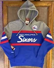 全新带标签 MITCHELL & NESS Philadelphia 76ers Head Coach HOODIE 运动衫-男式 M 码