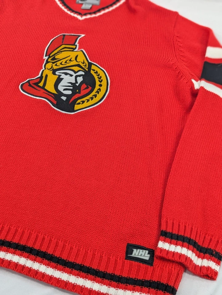 Vintage VNeck Red Ottawa Senators NHL Pullover Sweater Christmas-XL Mens - Image 4 of 4