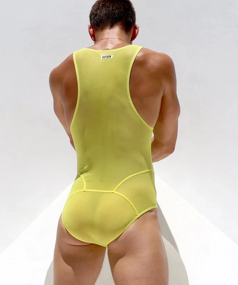 Body RUFSKIN Breve Singlet TODO Transparente Elástico-Tul Malla Citrón 39 Foto 2 de 4