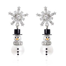 Christmas Earrings for Women Dainty Santa Hat Snowman Snowflake Drop Dangle E...