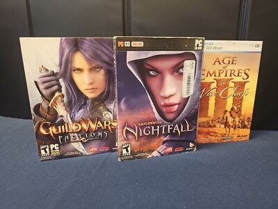 Guild Wars Nightfall + Factions + Age Of Empires III The Waar Chiefs PC CD