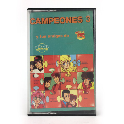 CAMPEONES 3 Y TUS AMIGOS TELE 5 DIBUJOS ANIMADOS LUPIN BATEADORES NKOTB CASSETTE