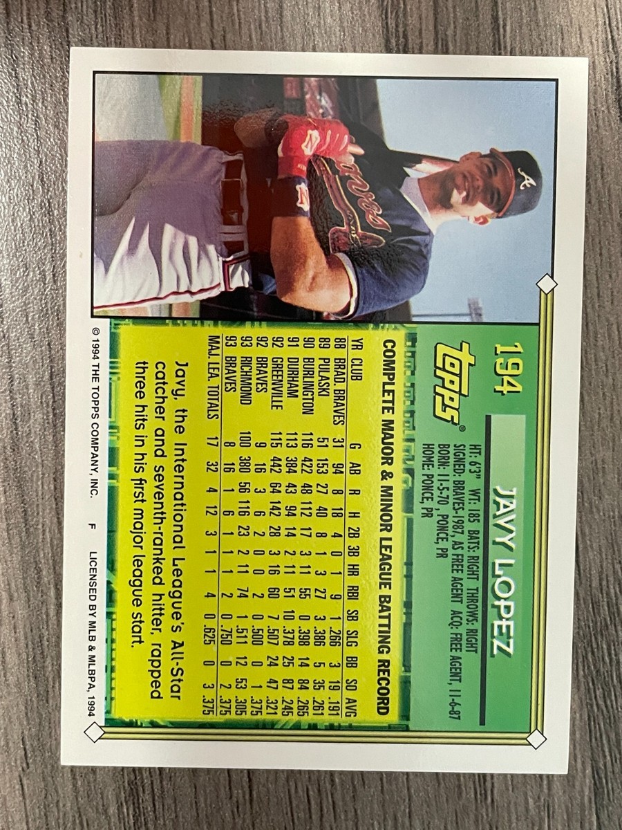 1994 Topps Future Stars #194 Javy Lopez - Atlanta Braves | eBay