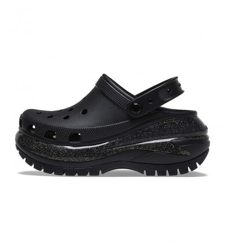 Zoccolo donna Crocs Mega Crush nero arcobaleno glitter taglia 7 nuovo - Foto 2 di 8